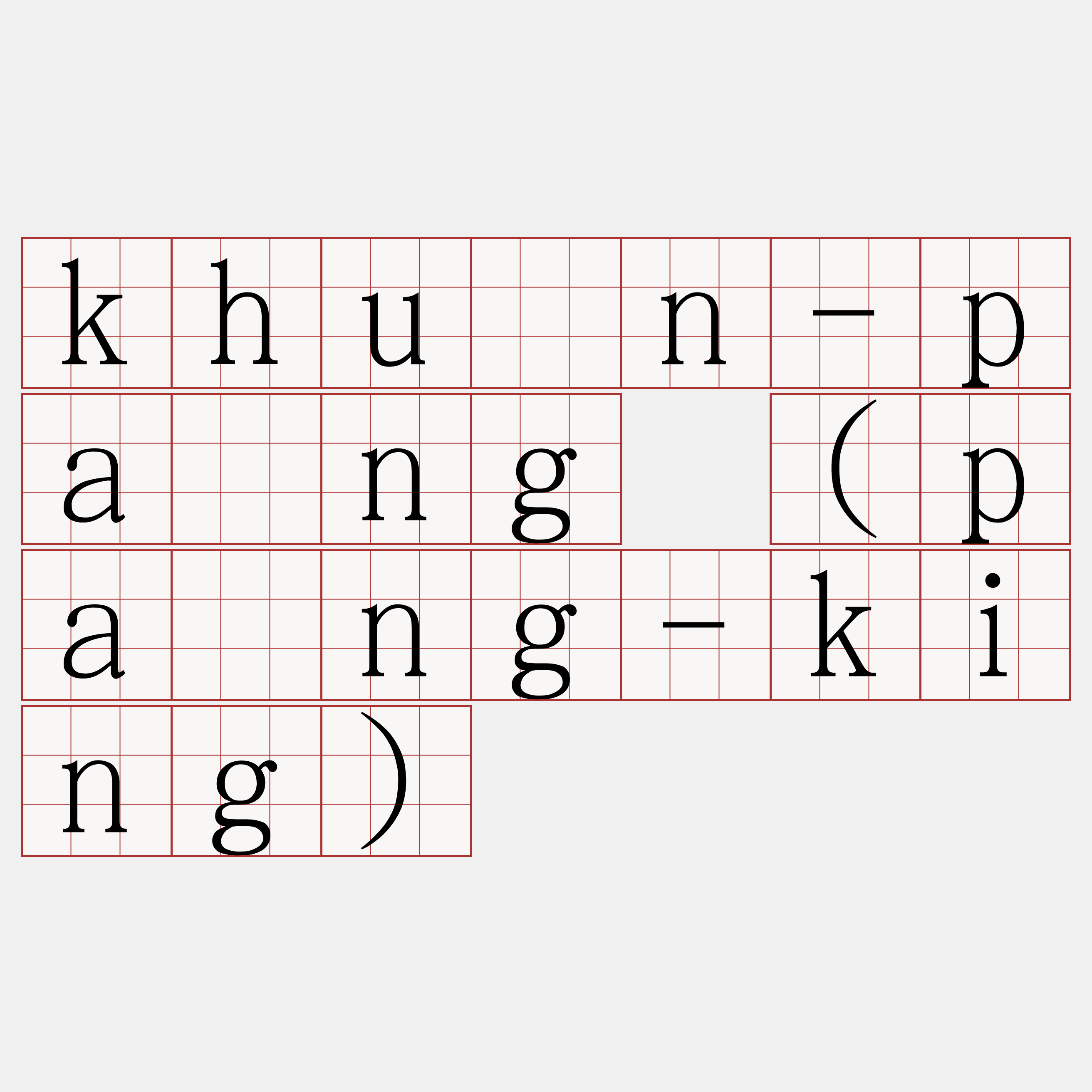 khùn-pâng (pâng-king)